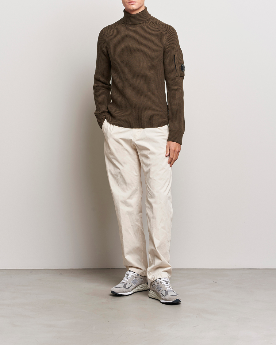 Homme | Pulls Et Tricots | C.P. Company | Full Rib Knitted Cotton Rollneck Brown