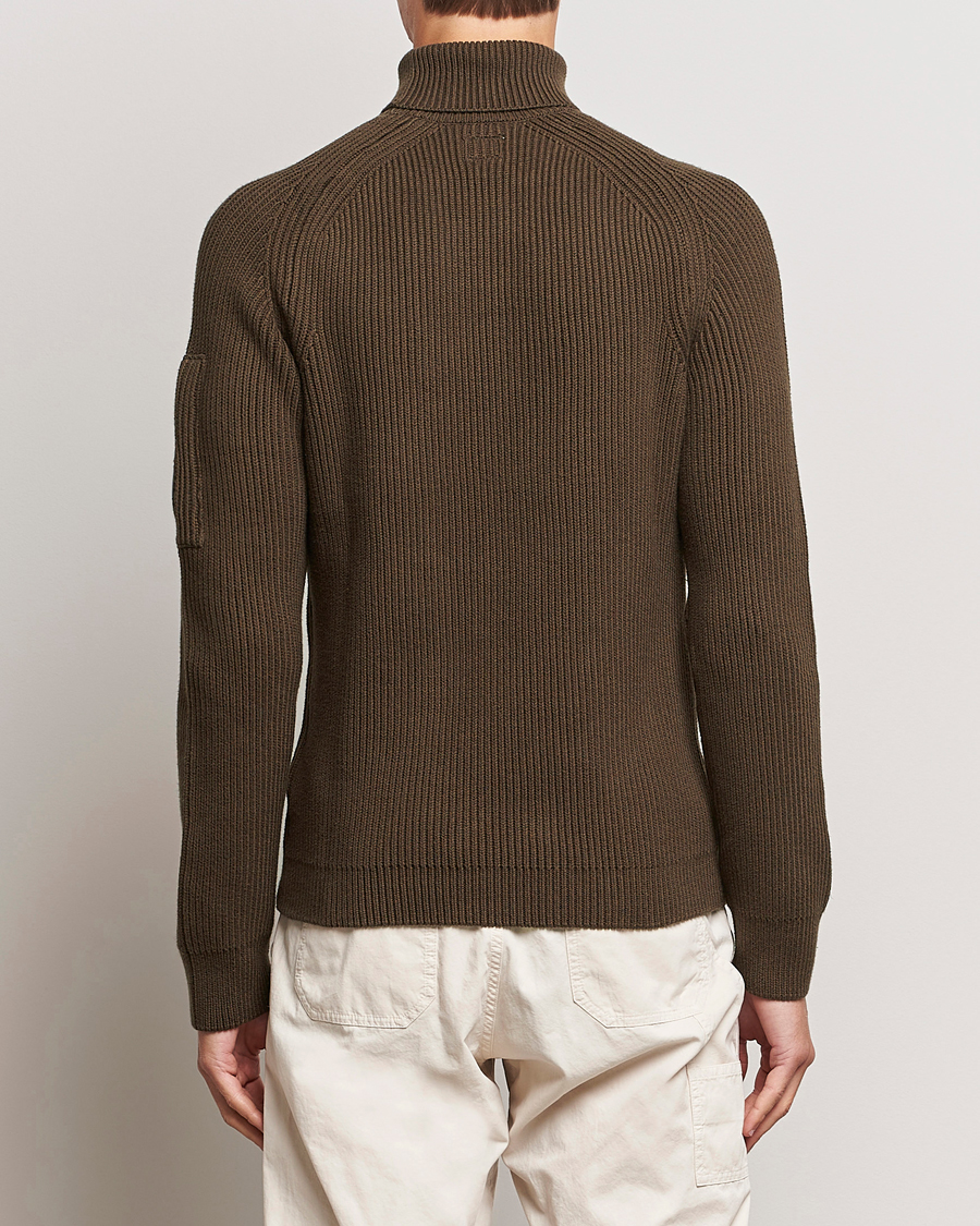 Homme | Pulls Et Tricots | C.P. Company | Full Rib Knitted Cotton Rollneck Brown