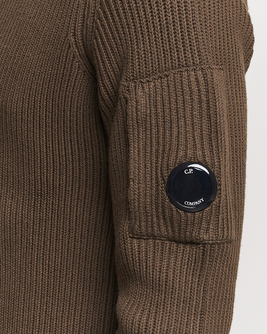 Homme | Pulls Et Tricots | C.P. Company | Full Rib Knitted Cotton Rollneck Brown