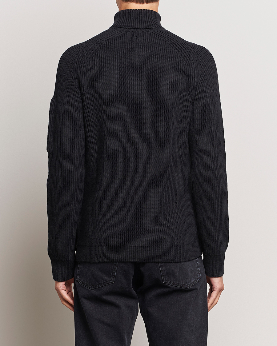 Homme | Pulls Et Tricots | C.P. Company | Full Rib Knitted Cotton Rollneck Black