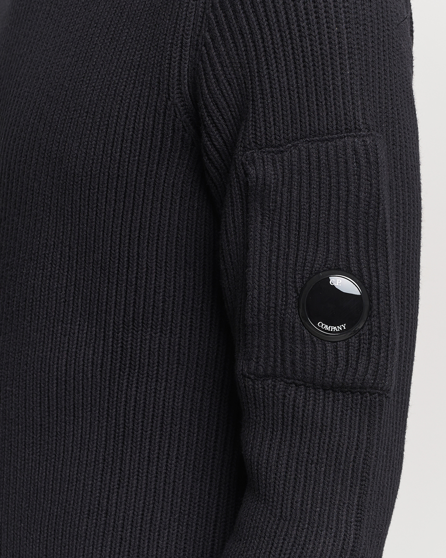 Homme | Pulls Et Tricots | C.P. Company | Full Rib Knitted Cotton Rollneck Black