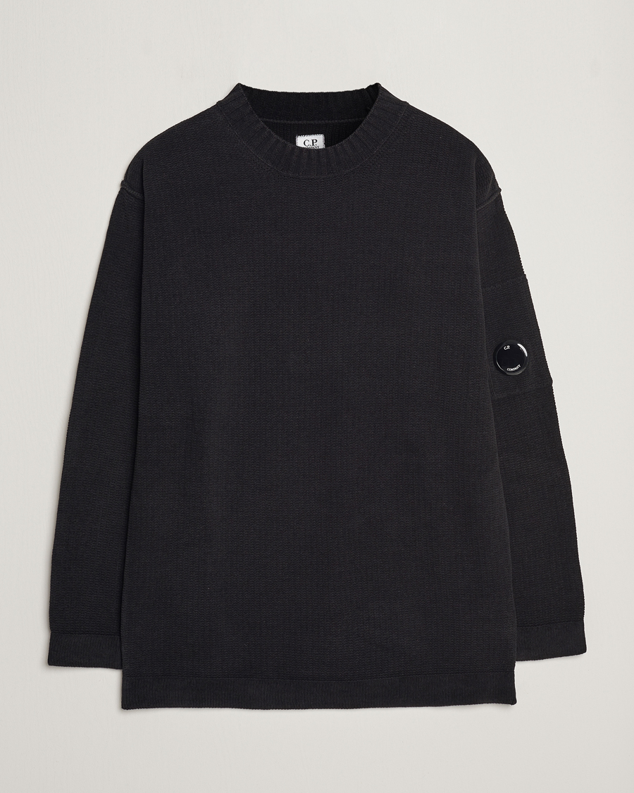 Homme | Pulls Et Tricots | C.P. Company | Chenille Cotton Crewneck Black