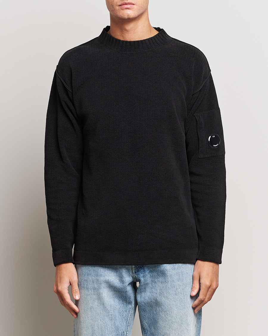Homme | Pulls Et Tricots | C.P. Company | Chenille Cotton Crewneck Black