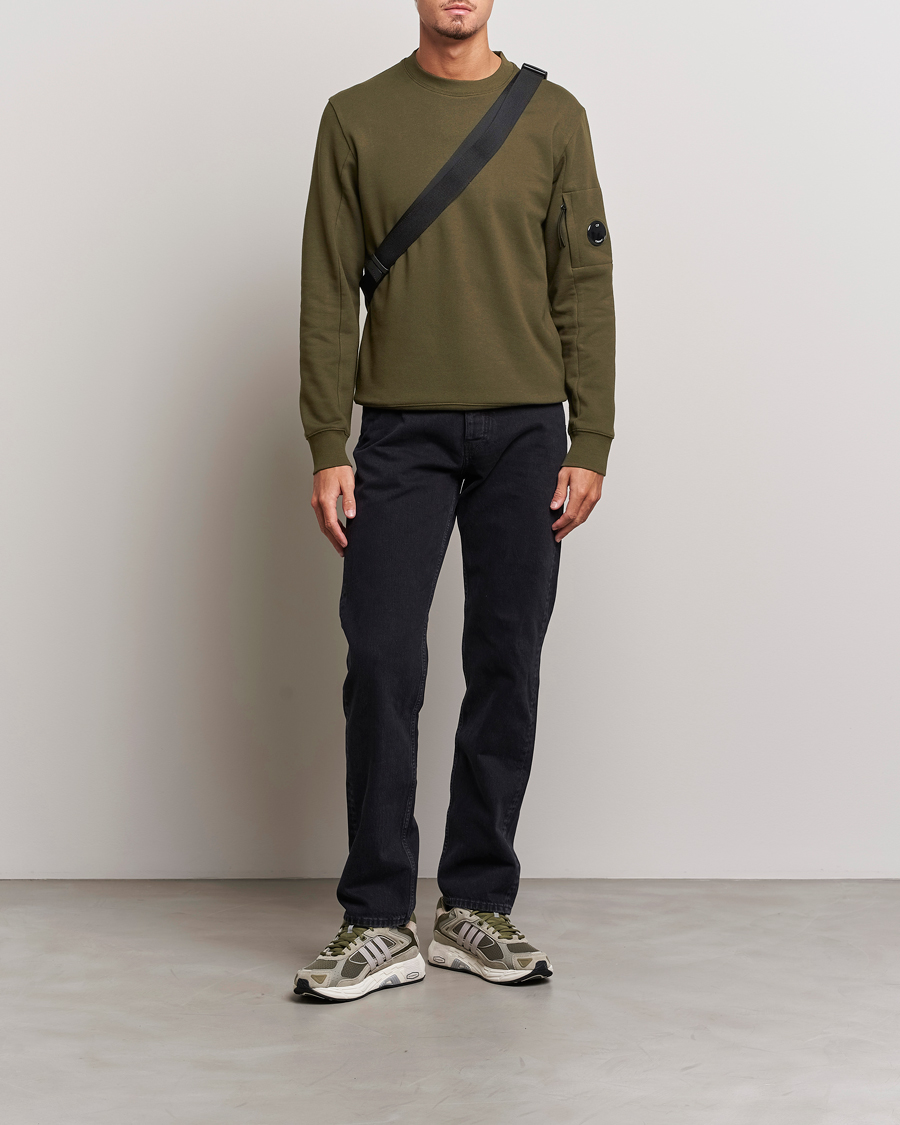Homme | Pulls Et Tricots | C.P. Company | Diagonal Raised Fleece Lens Sweatshirt Military Green