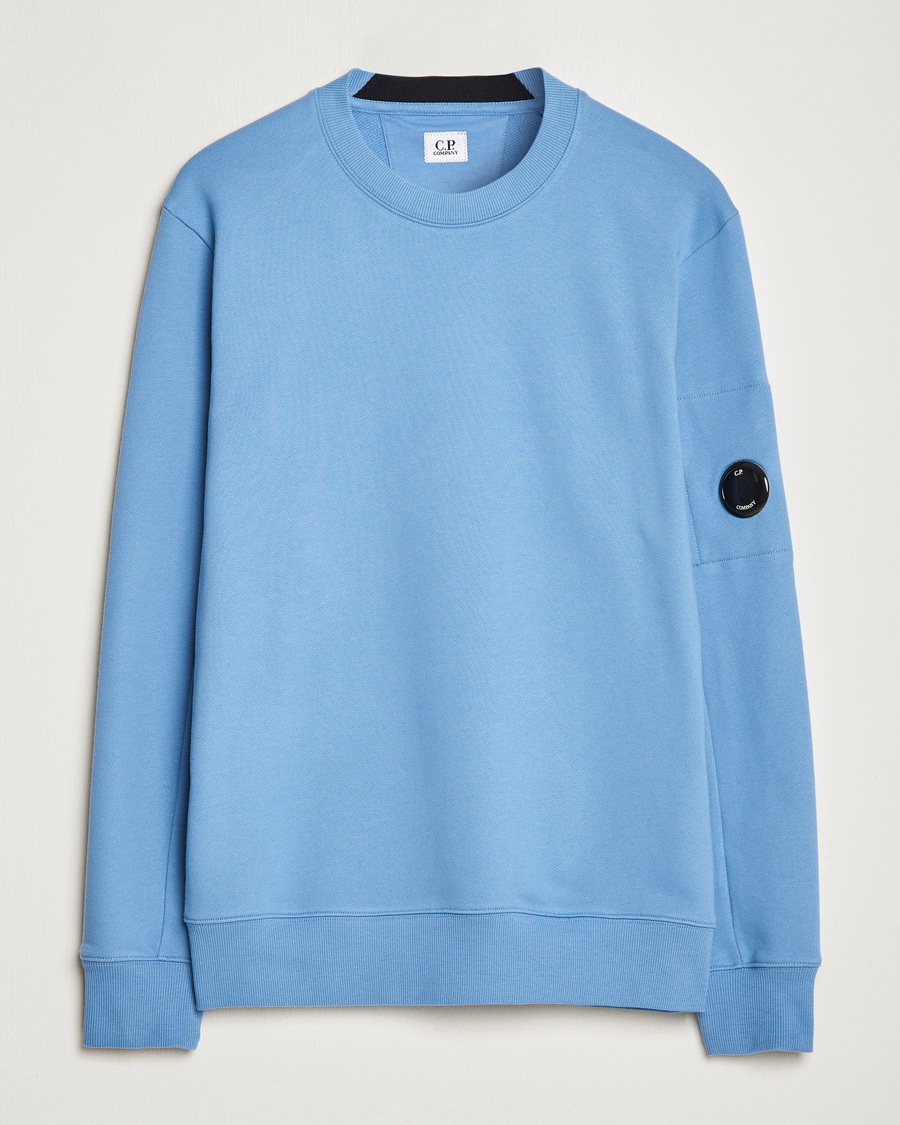 Homme | Pulls Et Tricots | C.P. Company | Diagonal Raised Fleece Lens Sweatshirt Blue