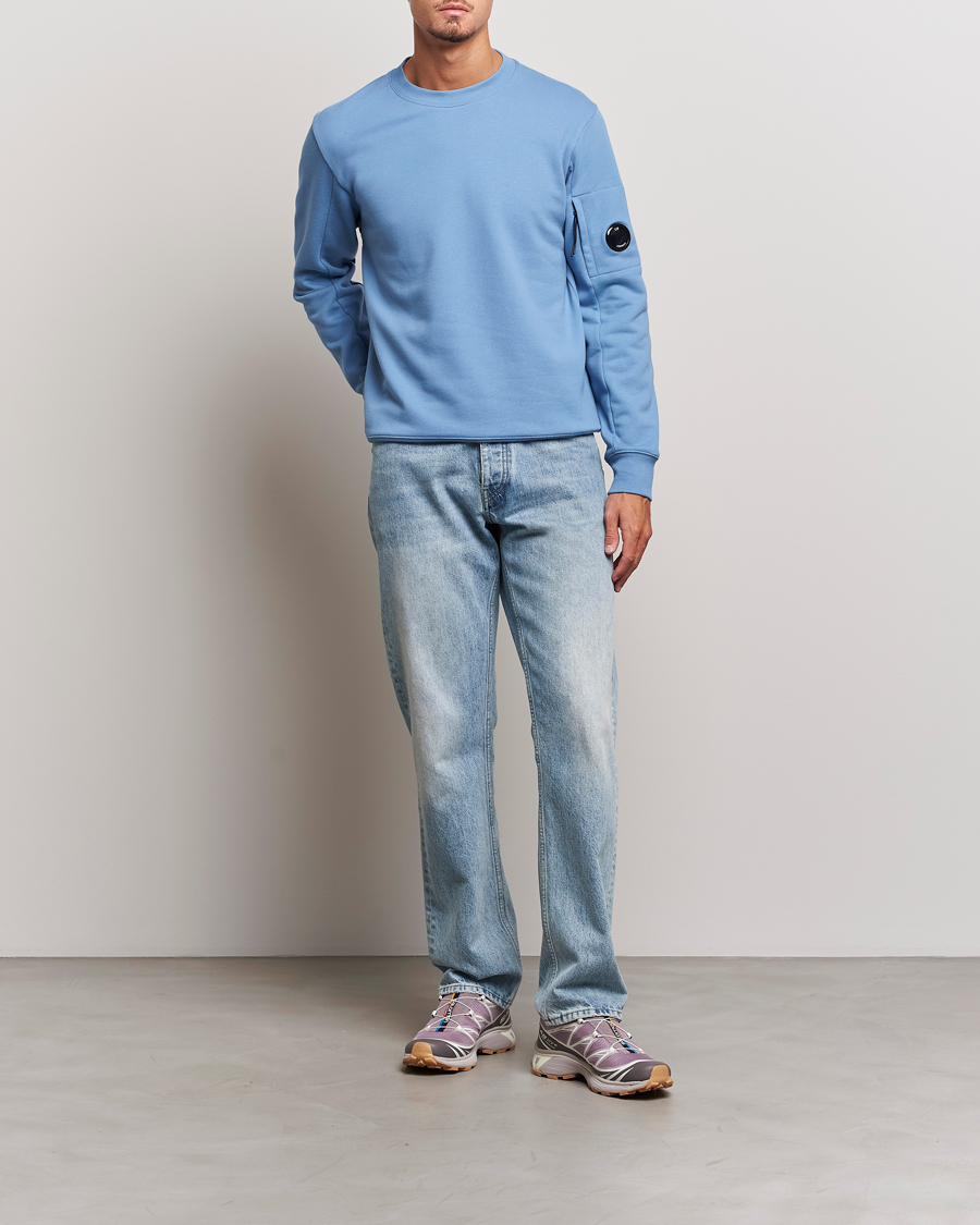 Homme | Pulls Et Tricots | C.P. Company | Diagonal Raised Fleece Lens Sweatshirt Blue