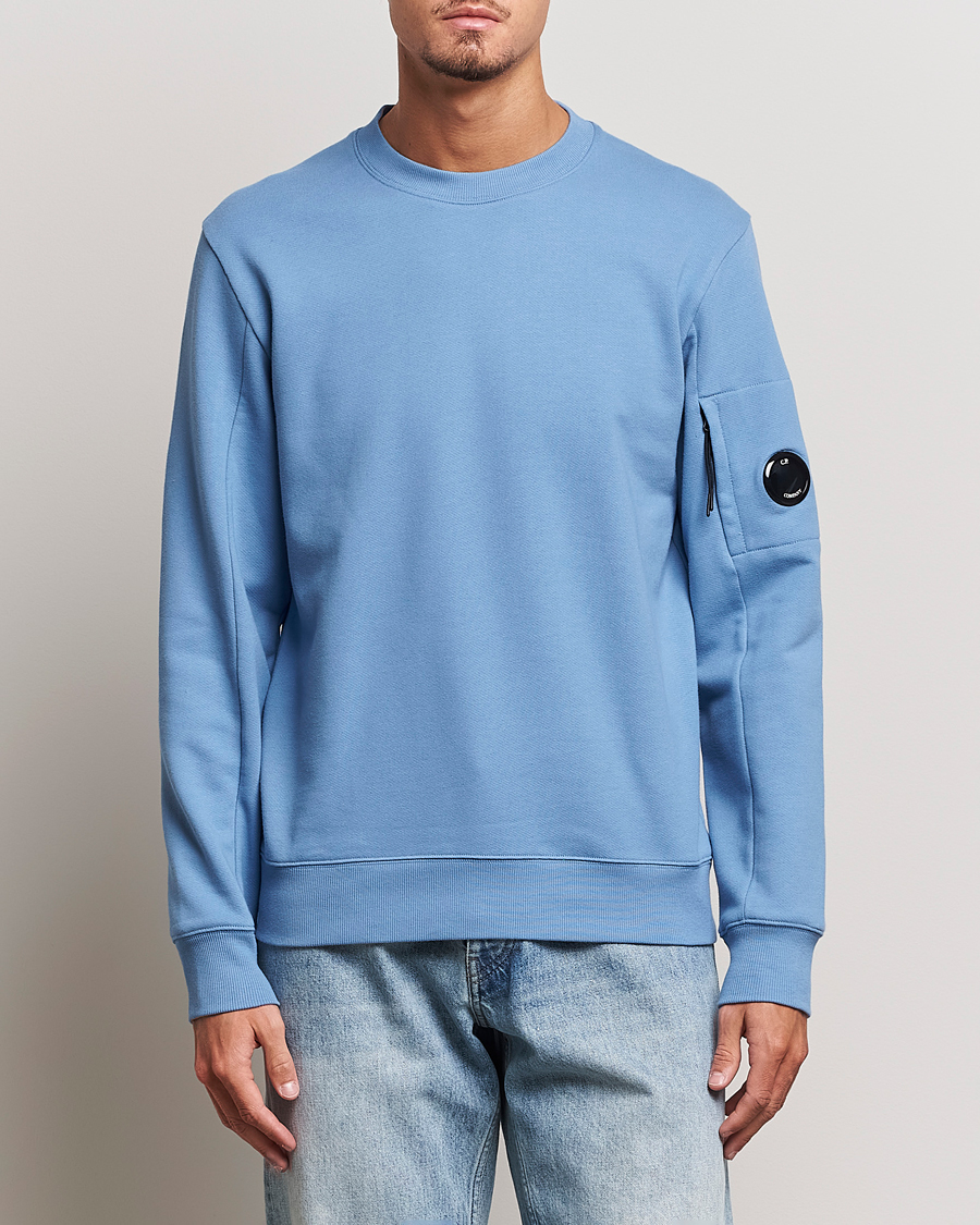 Homme | Pulls Et Tricots | C.P. Company | Diagonal Raised Fleece Lens Sweatshirt Blue