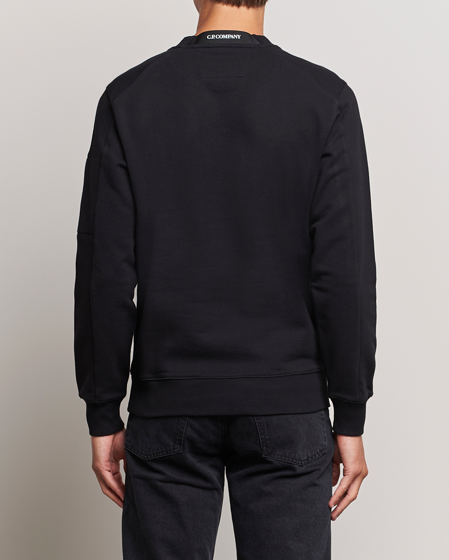Homme | Pulls Et Tricots | C.P. Company | Diagonal Raised Fleece Lens Sweatshirt Black