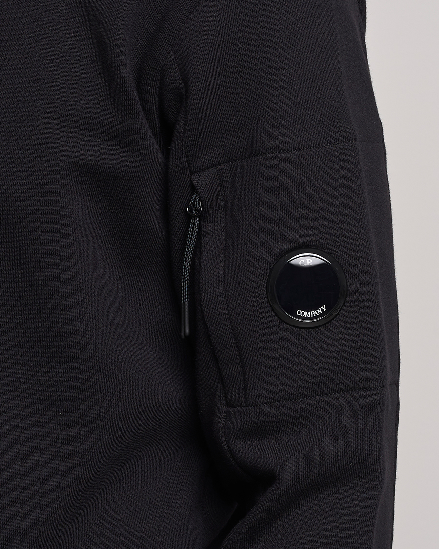 Homme | Pulls Et Tricots | C.P. Company | Diagonal Raised Fleece Lens Sweatshirt Black