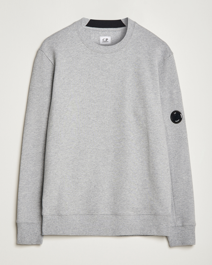 Homme | Pulls Et Tricots | C.P. Company | Diagonal Raised Fleece Lens Sweatshirt Grey Melange