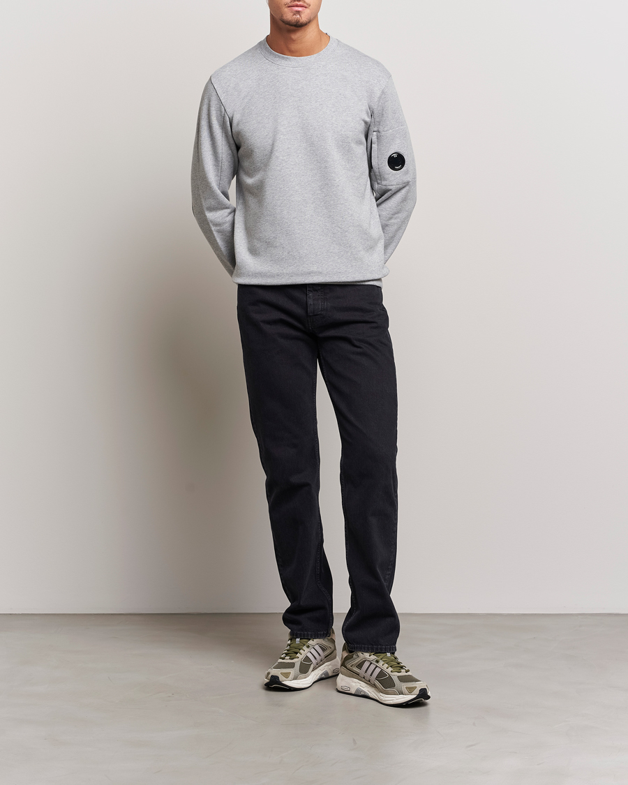 Homme | Pulls Et Tricots | C.P. Company | Diagonal Raised Fleece Lens Sweatshirt Grey Melange