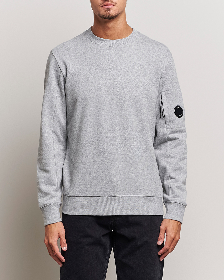 Homme | Pulls Et Tricots | C.P. Company | Diagonal Raised Fleece Lens Sweatshirt Grey Melange