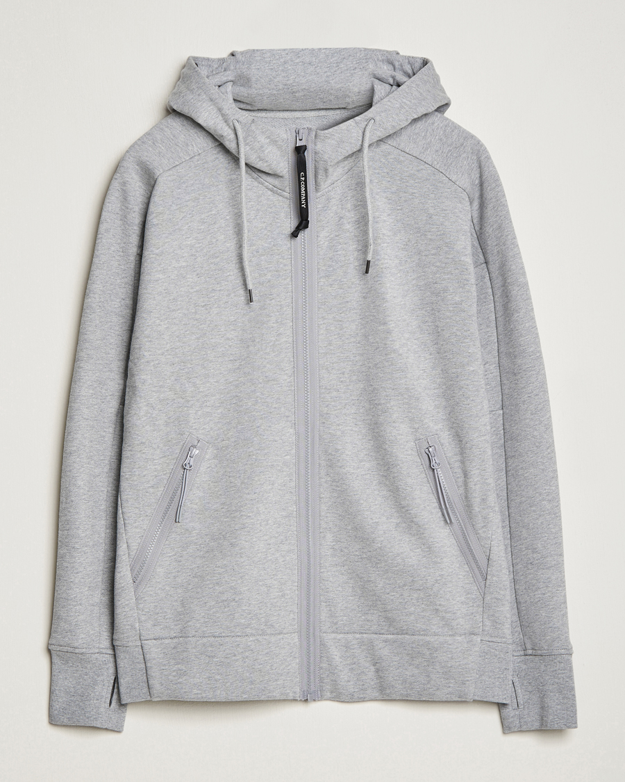 Homme | Pulls Et Tricots | C.P. Company | Diagonal Raised Fleece Full Zip Goggle Hoodie Grey