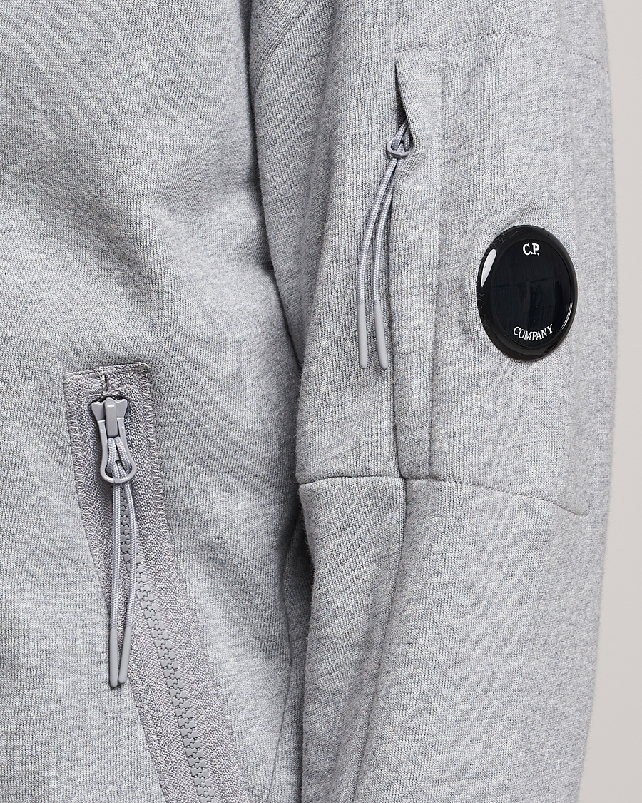 Homme | Pulls Et Tricots | C.P. Company | Diagonal Raised Fleece Full Zip Lens Sweatshirt Grey