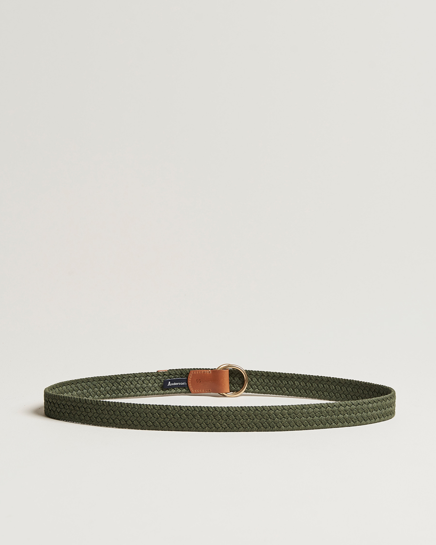 Homme |  | Anderson's | Woven Cotton Belt Green