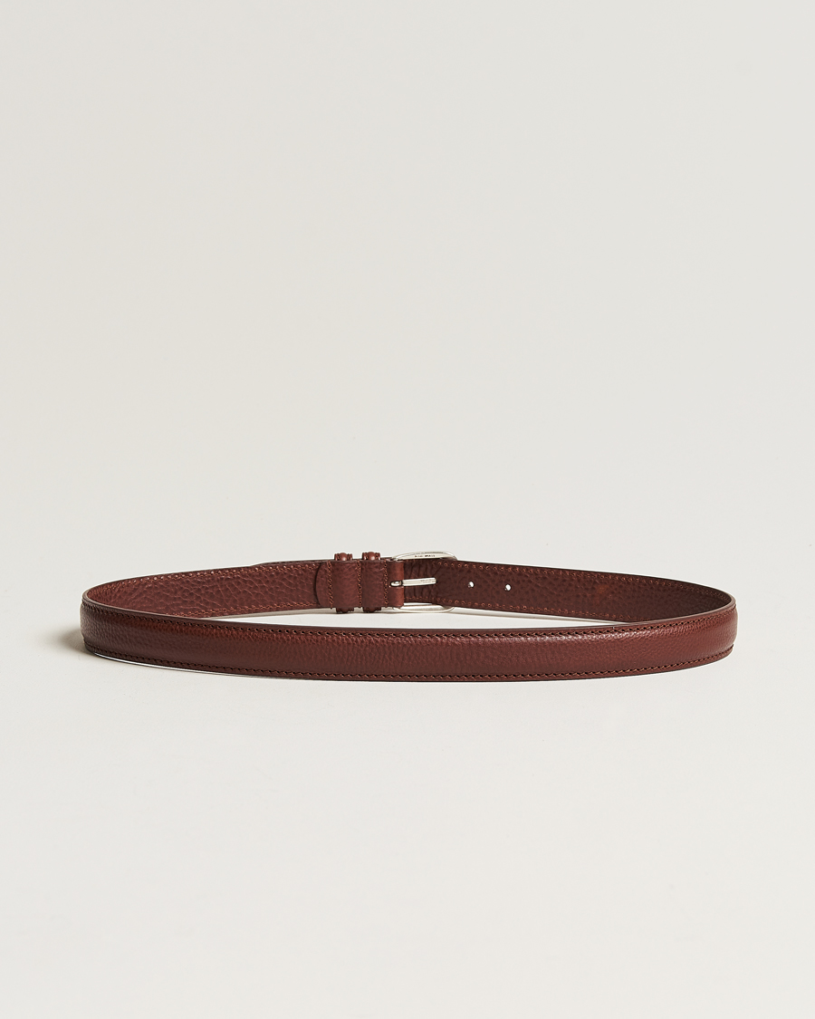 Homme |  | Anderson's | Grained Leather Belt 3 cm Brown