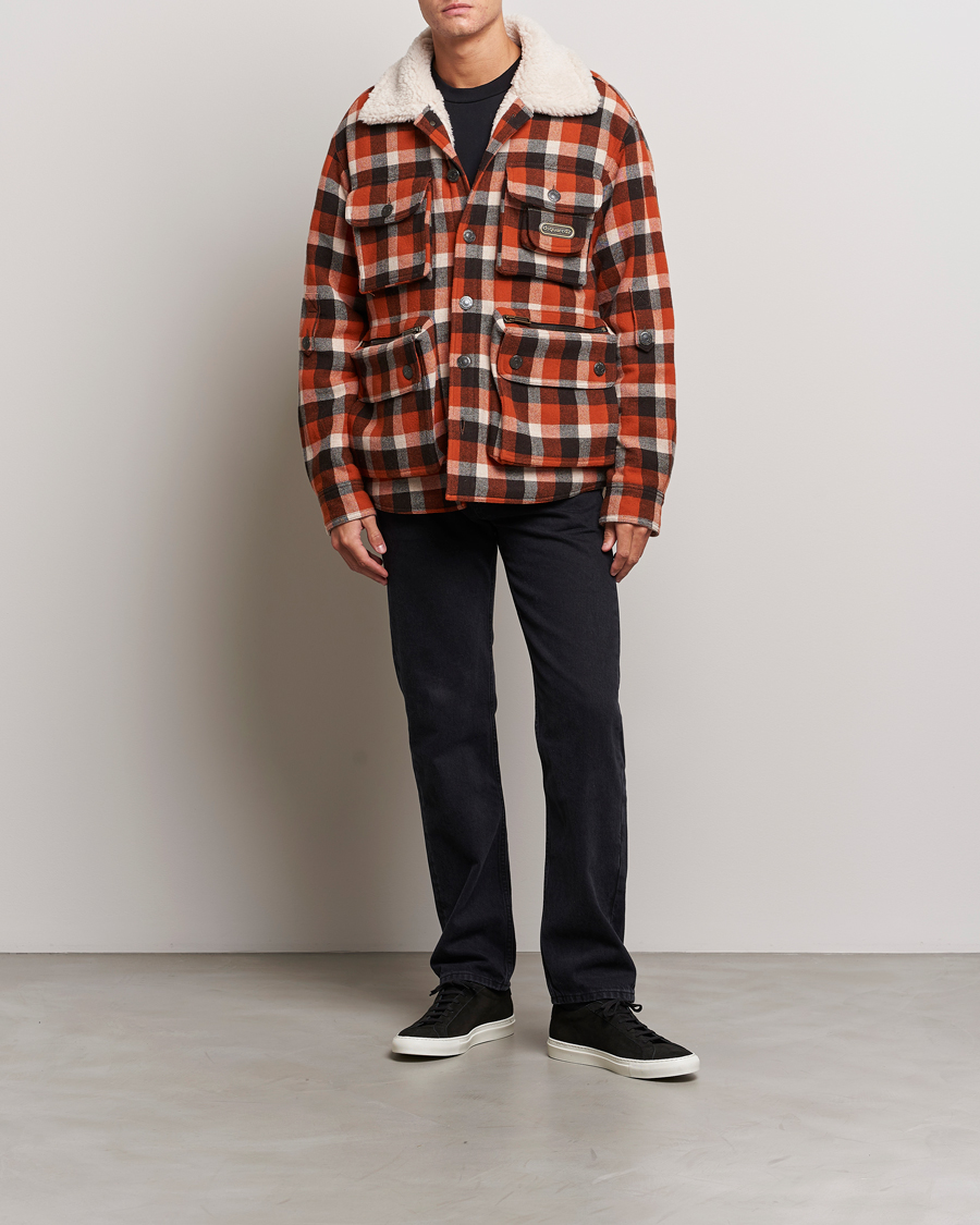 Homme | Manteaux Et Vestes | Dsquared2 | Flannel Check Wool Jacket Rust/Blue