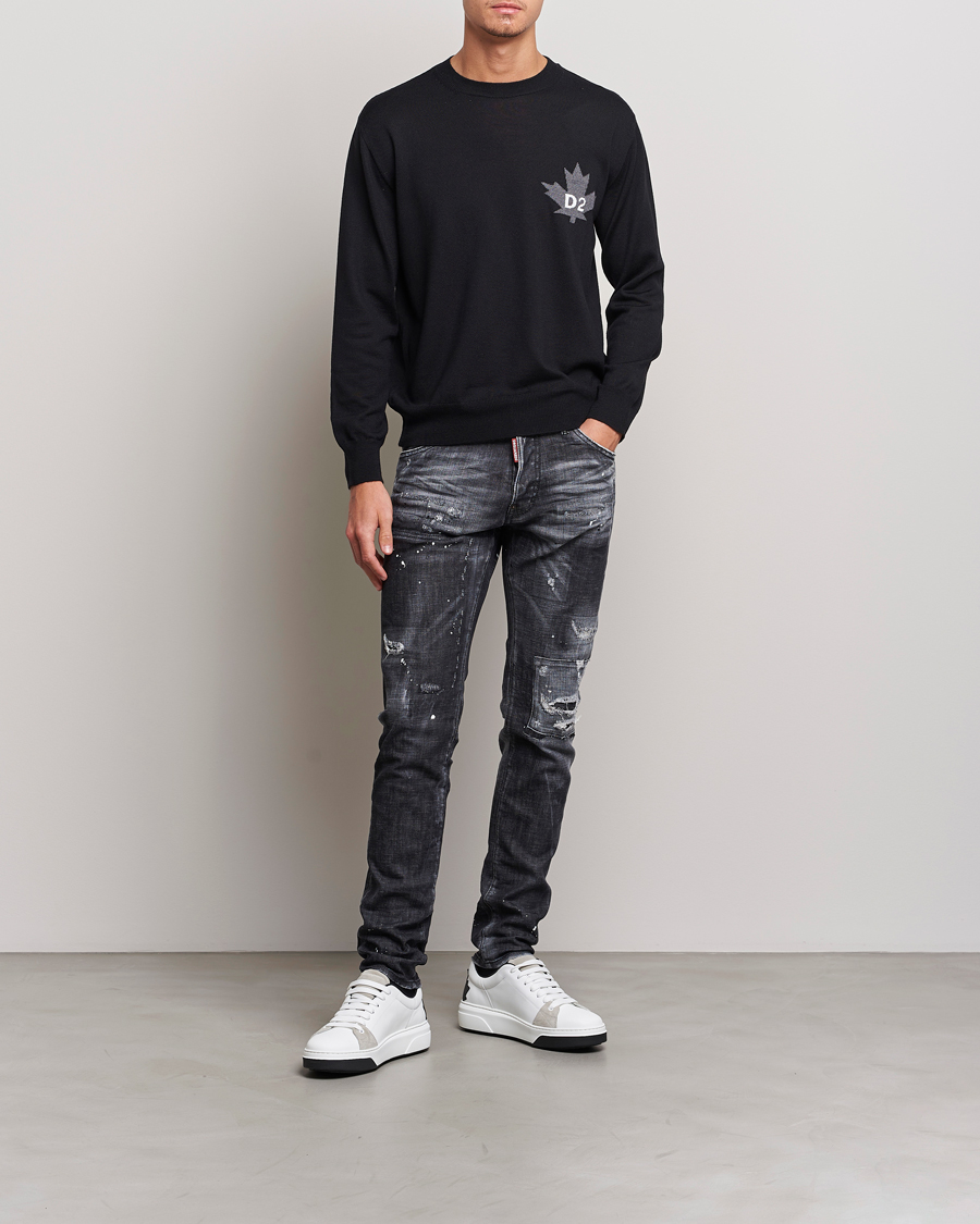 Homme | Pulls Et Tricots | Dsquared2 | D2 Leaf Knitted Sweatshirt Black