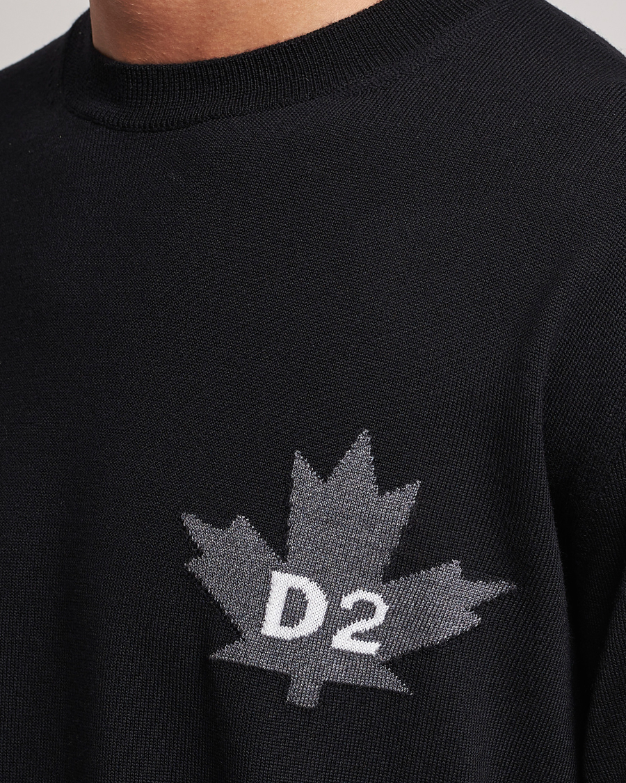 Homme | Pulls Et Tricots | Dsquared2 | D2 Leaf Knitted Sweatshirt Black
