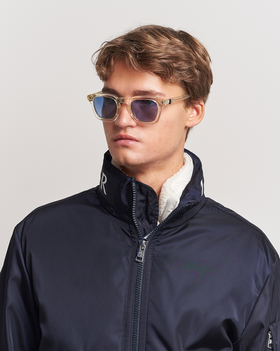 Homme |  | Moncler Lunettes | Gradd Sunglasses Shiny Beige/Blue