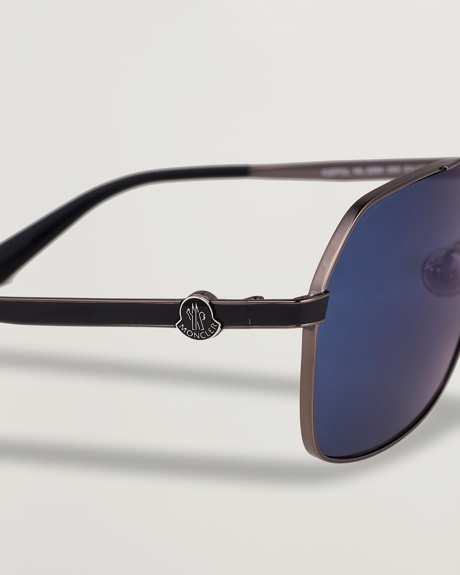 Homme | Moncler Lunettes Icepol Sunglasses Shiny Gunmetal/Blue Mirror | Moncler Lunettes | Icepol Sunglasses Shiny Gunmetal/Blue Mirror