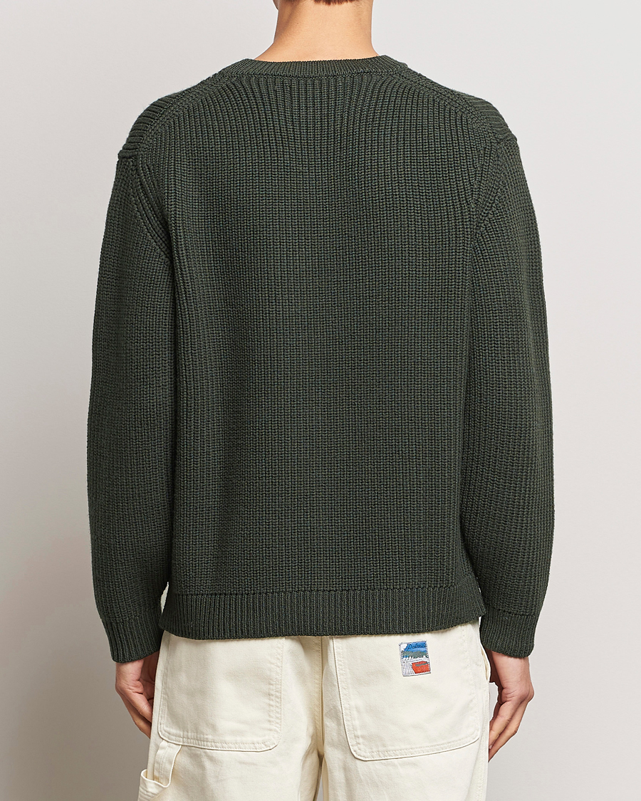 Homme | Pulls Et Tricots | Jeanerica | Paul Heavy Knitted Crew Neck Dark Green