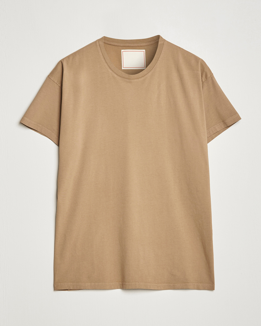 Homme | T-shirts | Jeanerica | Marcel Crew Neck T-Shirt Dark Sand