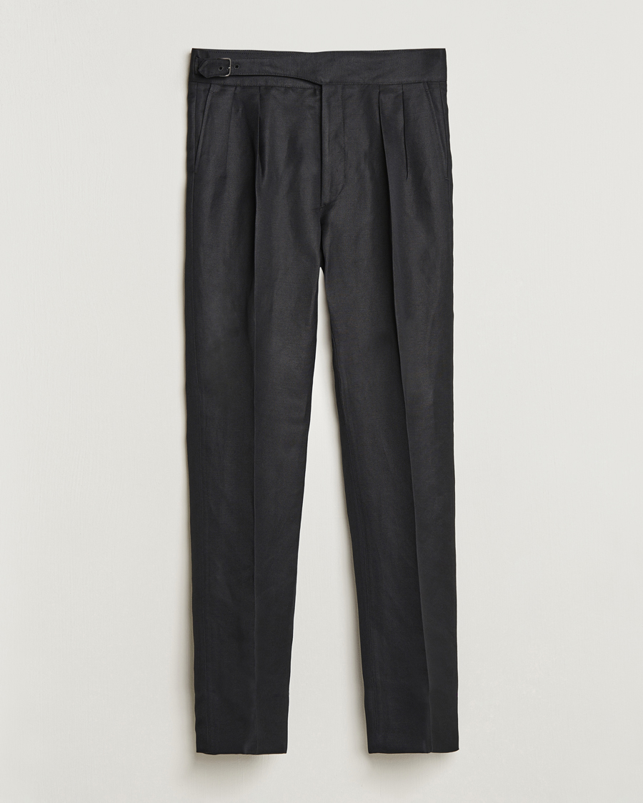 Homme | Pantalons | Ralph Lauren Purple Label | Byron Pleated Trousers Black