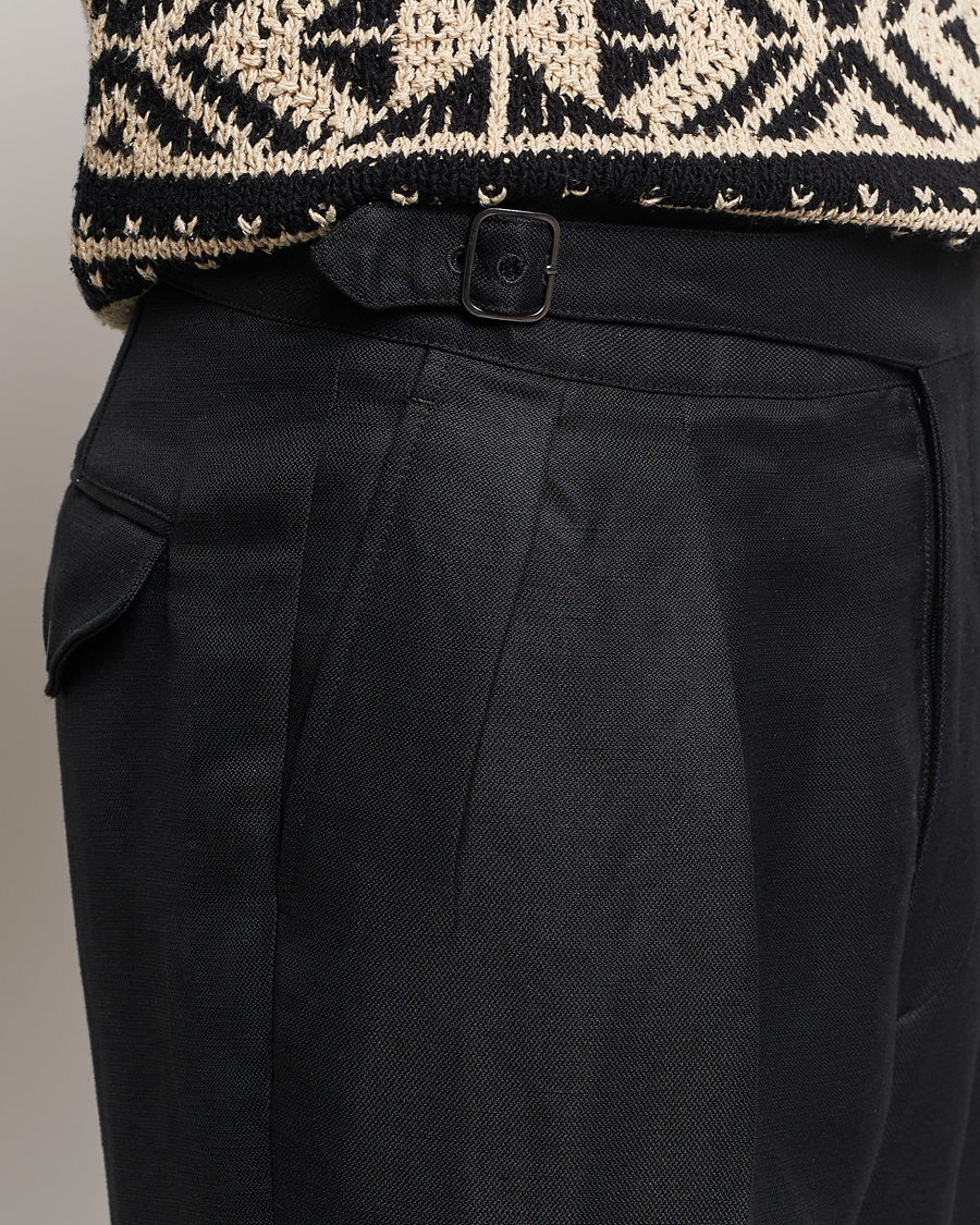 Homme | Pantalons | Ralph Lauren Purple Label | Byron Pleated Trousers Black