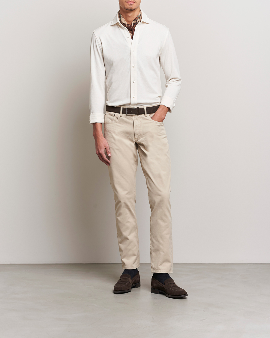 Homme | Chemises | Ralph Lauren Purple Label | Washed Cotton Pique Shirt Cream