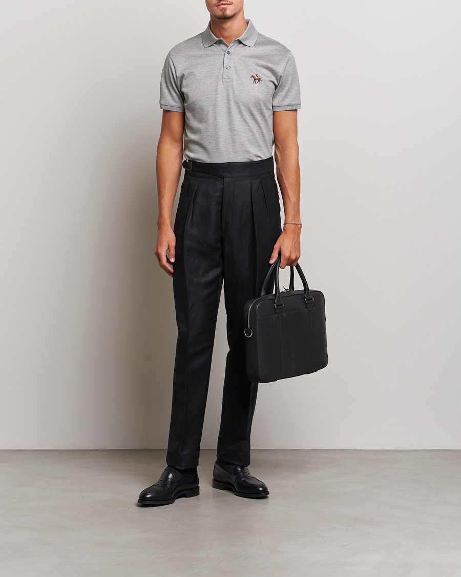 Homme | Polos | Ralph Lauren Purple Label | Mercerized Cotton Polo Light Grey Heather