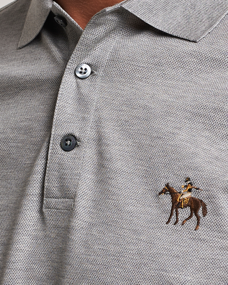 Homme | Polos | Ralph Lauren Purple Label | Mercerized Cotton Polo Light Grey Heather