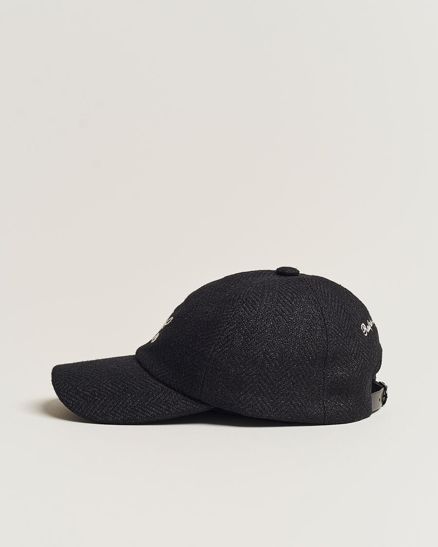 Homme | Ralph Lauren Purple Label Linen/Silk Baseball Cap Black | Ralph Lauren Purple Label | Linen/Silk Baseball Cap Black