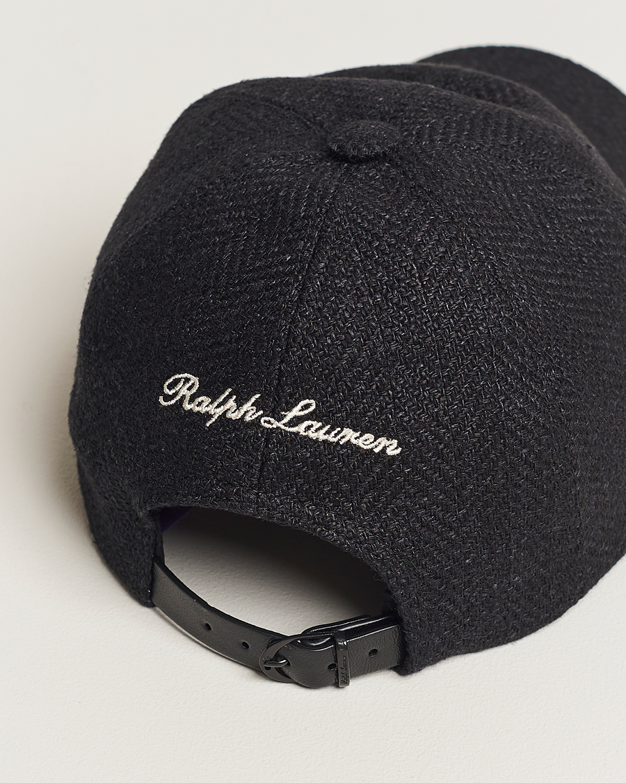 Homme | Ralph Lauren Purple Label Linen/Silk Baseball Cap Black | Ralph Lauren Purple Label | Linen/Silk Baseball Cap Black