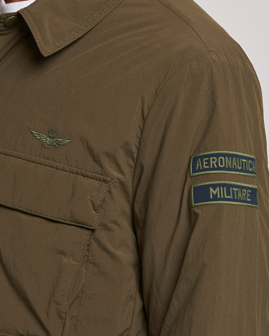 Homme | Manteaux Et Vestes | Aeronautica Militare | Light Padded Pocket Shirt Jacket Off Green