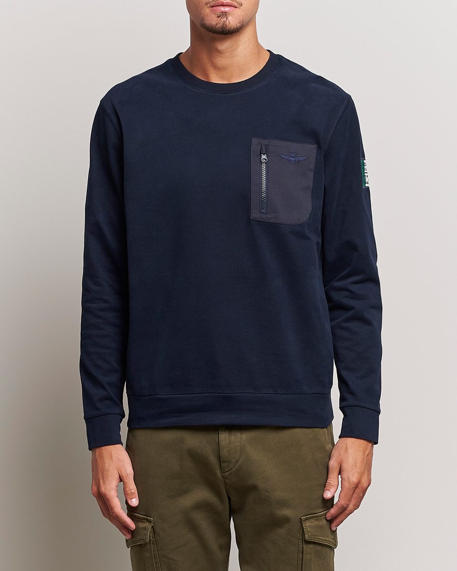 Homme | Pulls Et Tricots | Aeronautica Militare | Felpa Cotton Pocket Sweatshirt Dark Blue
