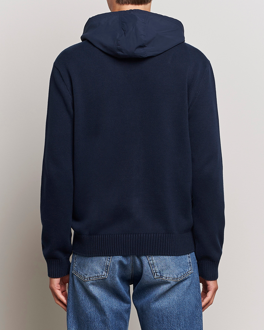 Homme | Pulls Et Tricots | Aeronautica Militare | Mixed Full Zip Hoodie Dark Blue