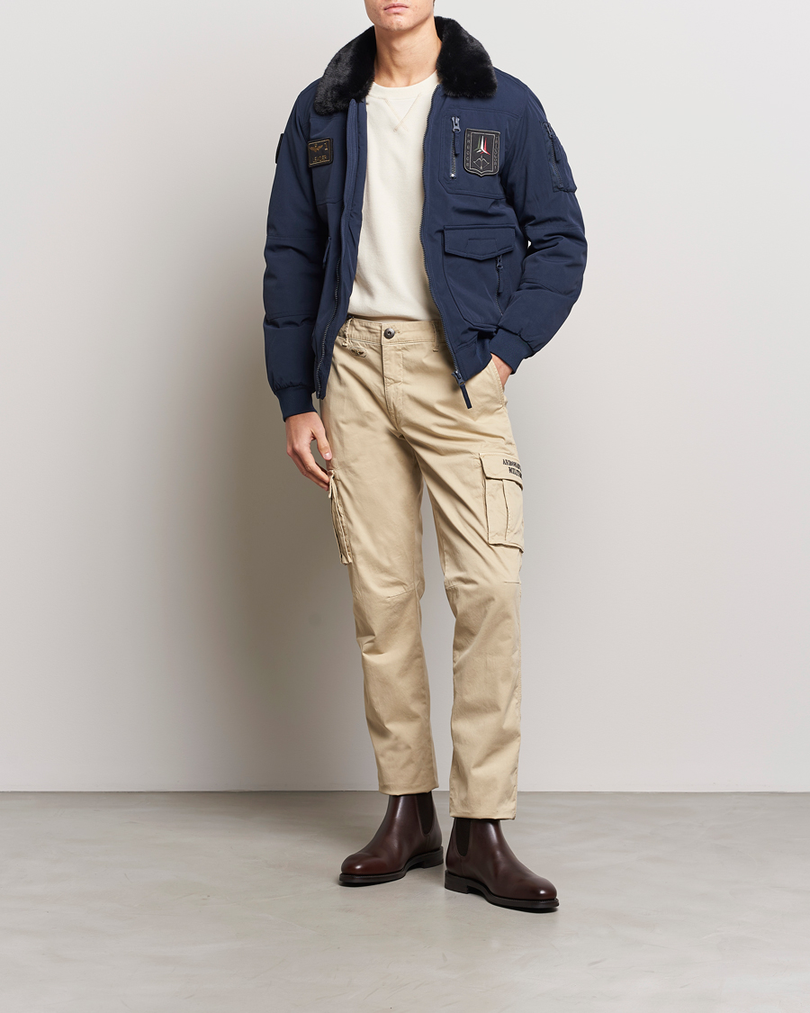 Homme | Manteaux Et Vestes | Aeronautica Militare | Padded Pilot Bomber Jacket Dark Blue