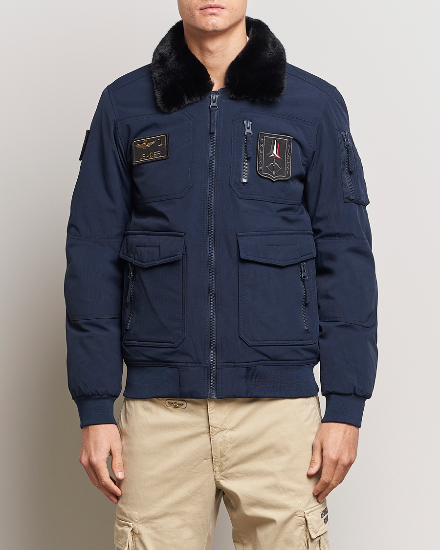 Homme | Manteaux Et Vestes | Aeronautica Militare | Padded Pilot Bomber Jacket Dark Blue