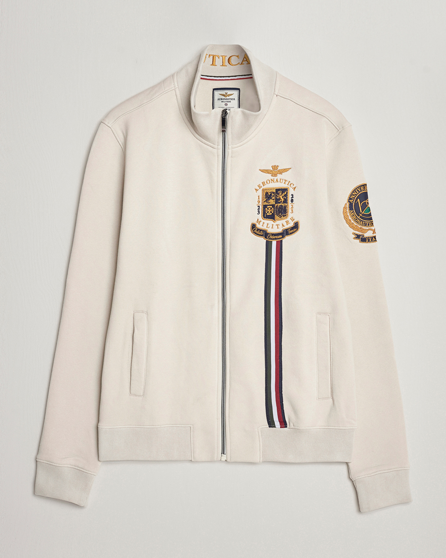 Homme | Pulls Et Tricots | Aeronautica Militare | Felpa Full Zip Sweatshirt Ice White