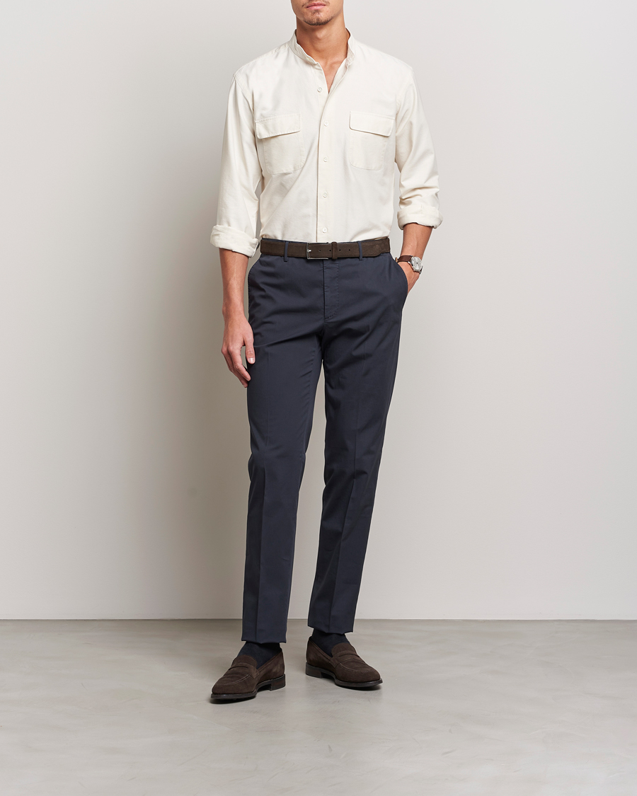 Homme | Chemises | Kamakura Shirts | Vintage Ivy Band Collar Shirt Beige