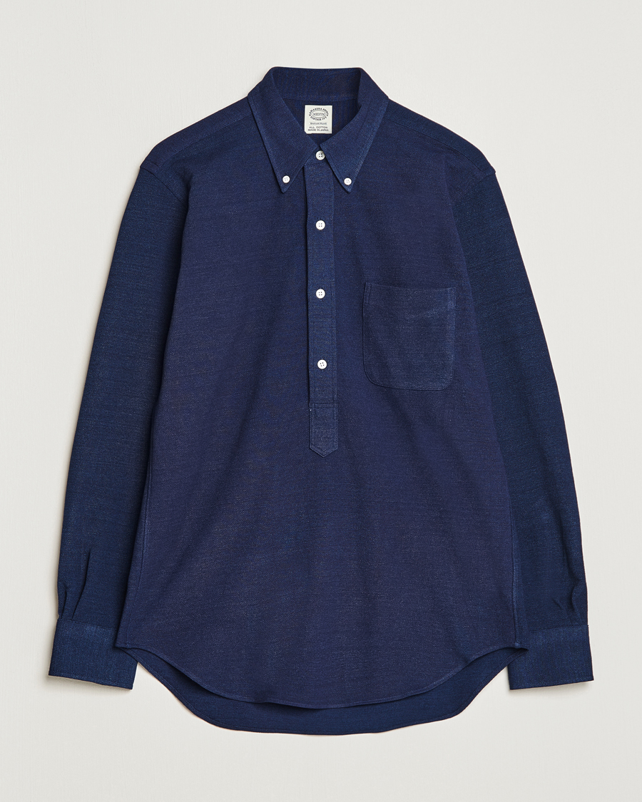 Homme | Chemises | Kamakura Shirts | Vintage Ivy Knit Popover Shirt Navy