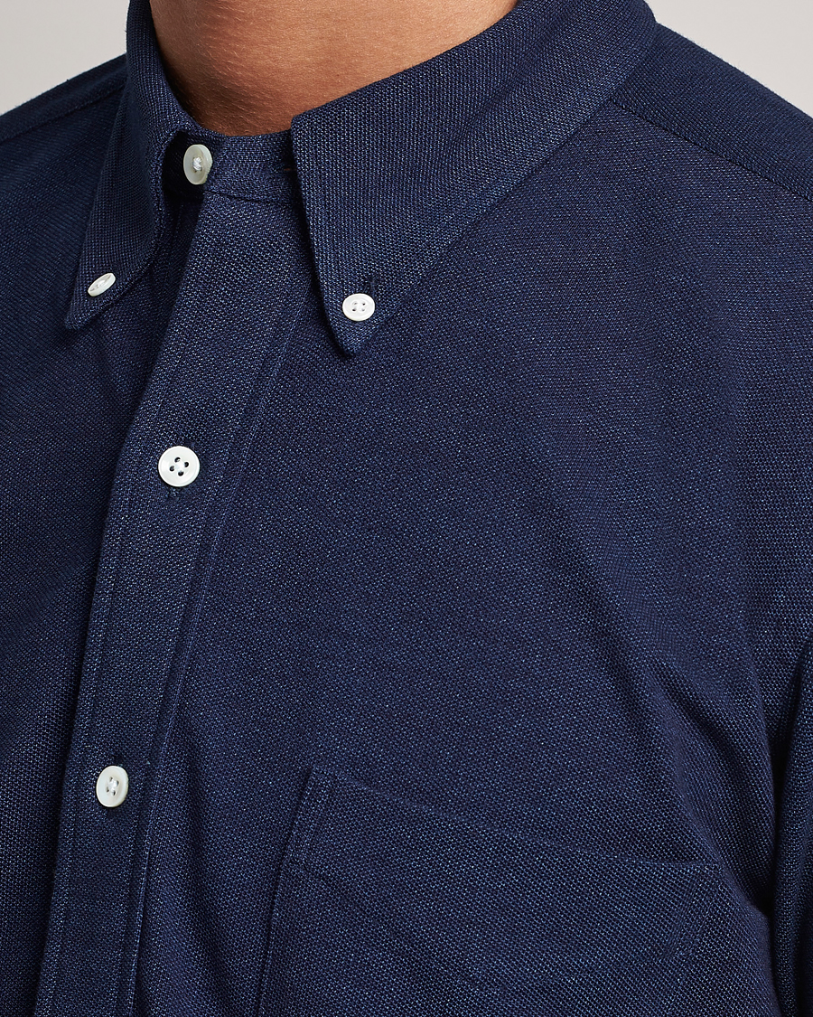 Homme | Chemises | Kamakura Shirts | Vintage Ivy Knit Popover Shirt Navy