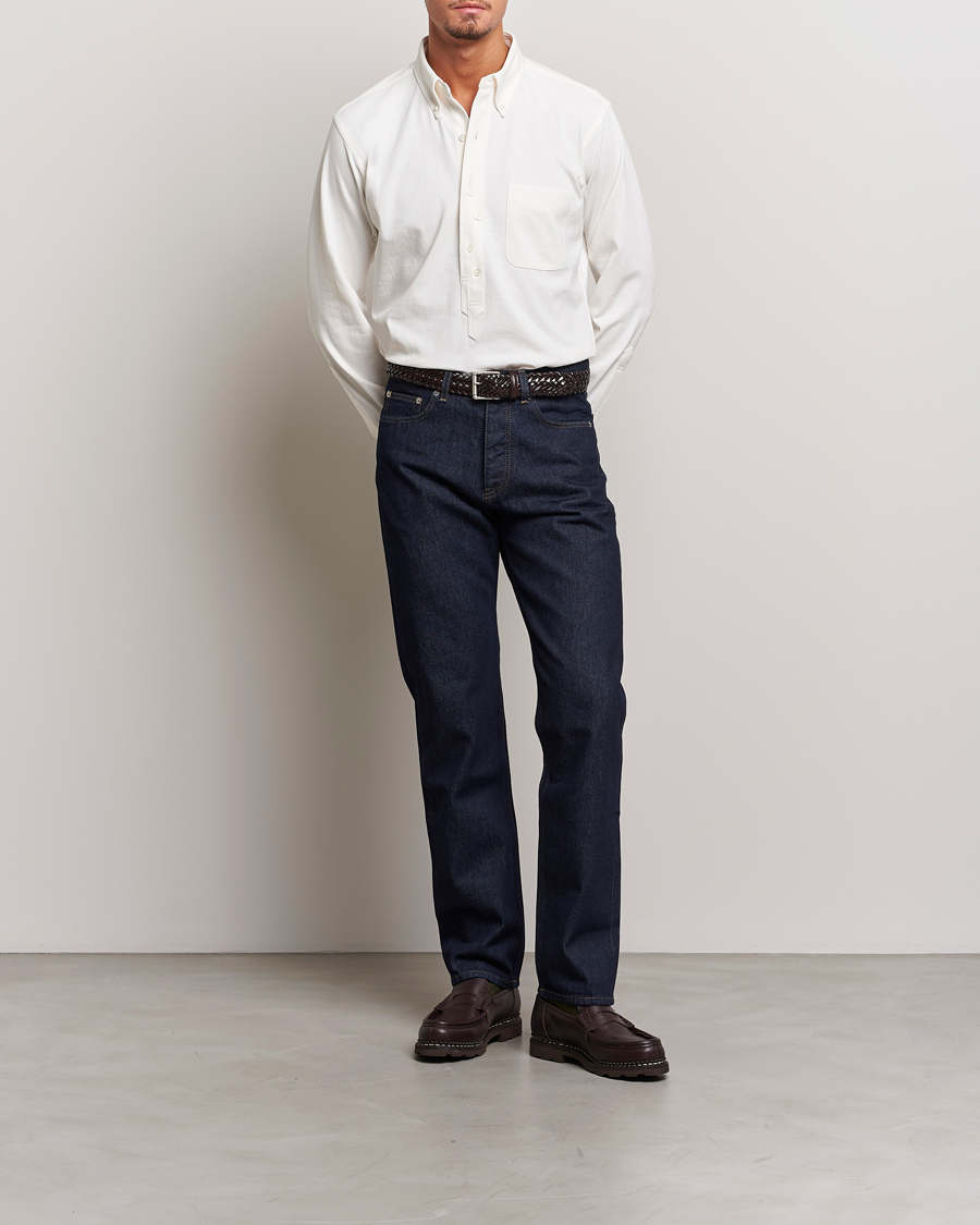 Homme | Chemises | Kamakura Shirts | Vintage Ivy Knit Popover Shirt Off White