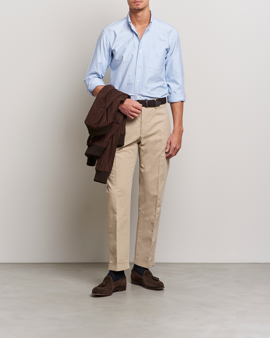 Homme | Chemises | Kamakura Shirts | Vintage Ivy Oxford Button Down Shirt Light Blue