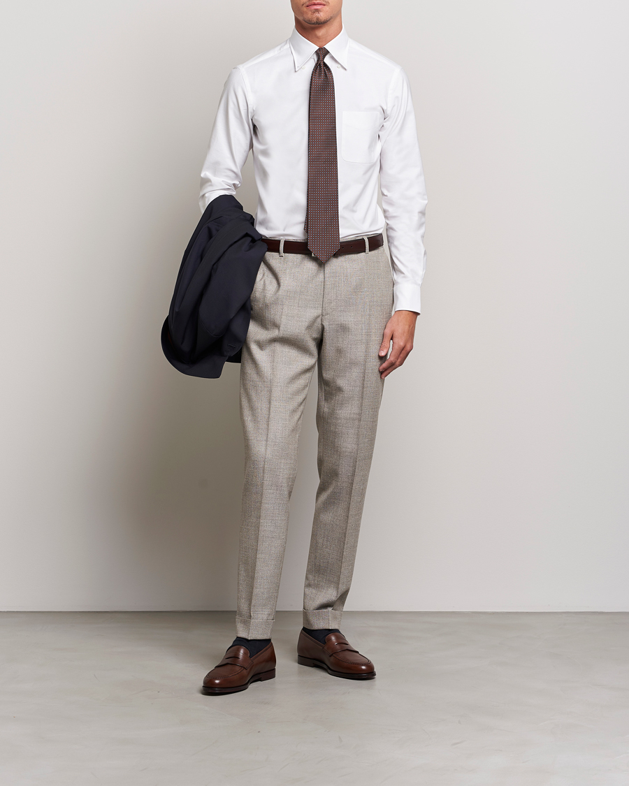 Homme | Chemises | Kamakura Shirts | Slim Fit Oxford BD Shirt White