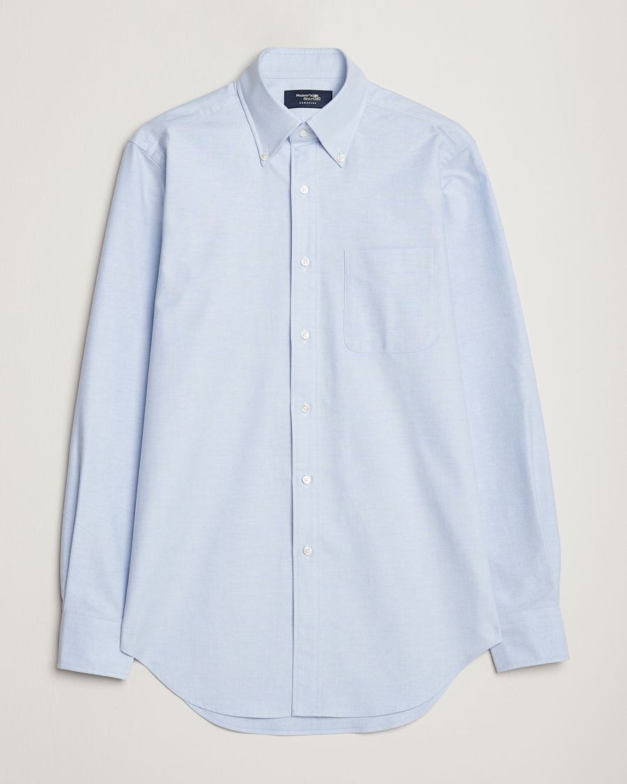 Homme | Chemises | Kamakura Shirts | Slim Fit Oxford BD Shirt Light Blue