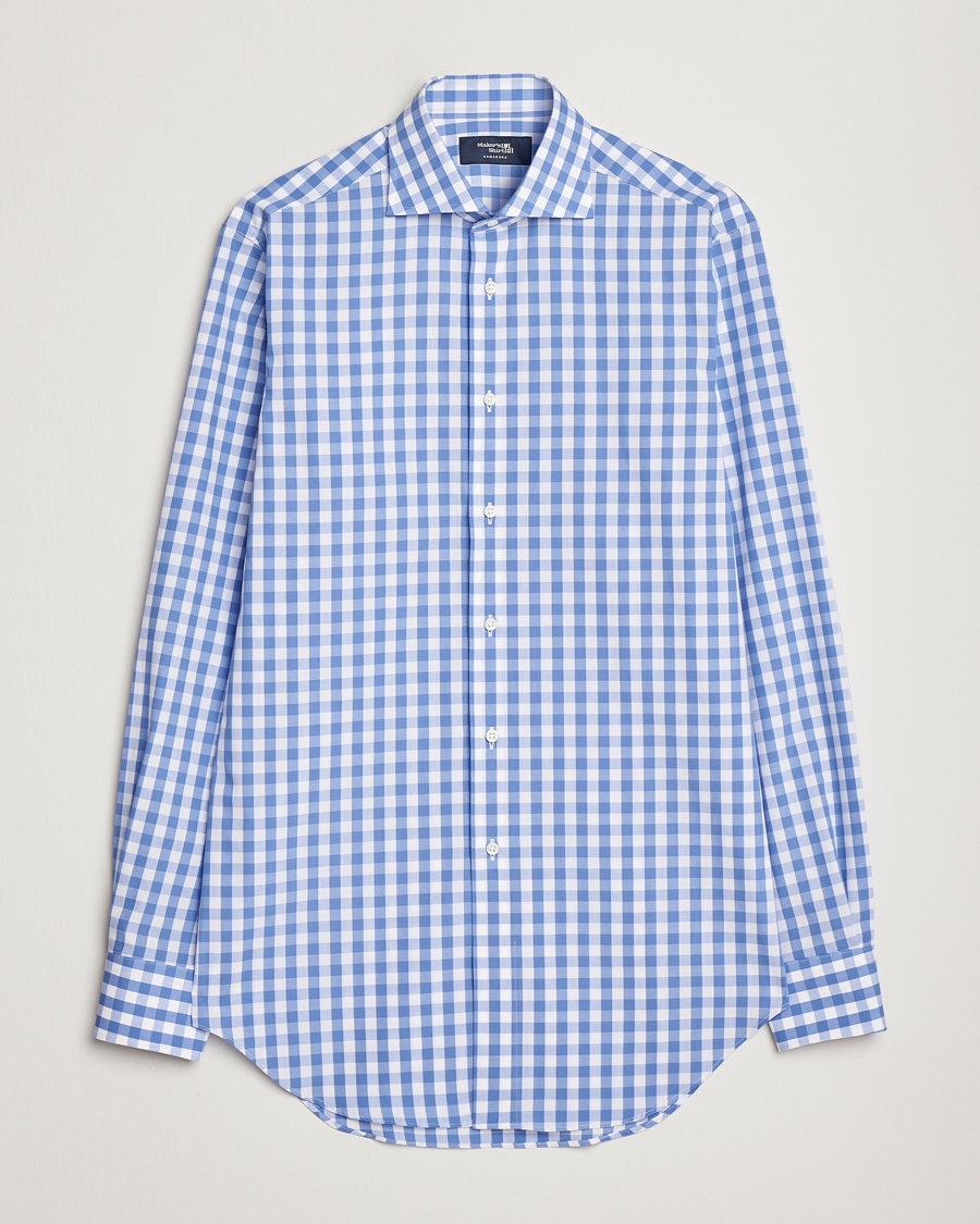 Homme | Chemises | Kamakura Shirts | Slim Fit Broadcloth Spread Shirt Blue Gingham