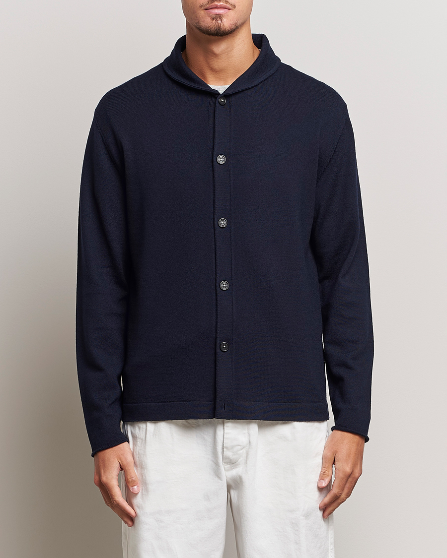 Homme | Pulls Et Tricots | Massimo Alba | Shawl Collar Cardigan Navy