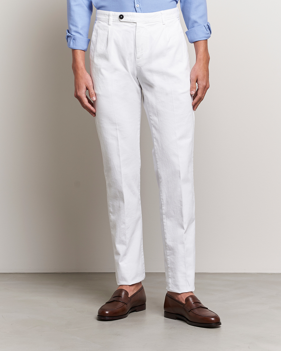 Homme | Pantalons | Massimo Alba | Ionio Cotton/Cashmere Trousers White